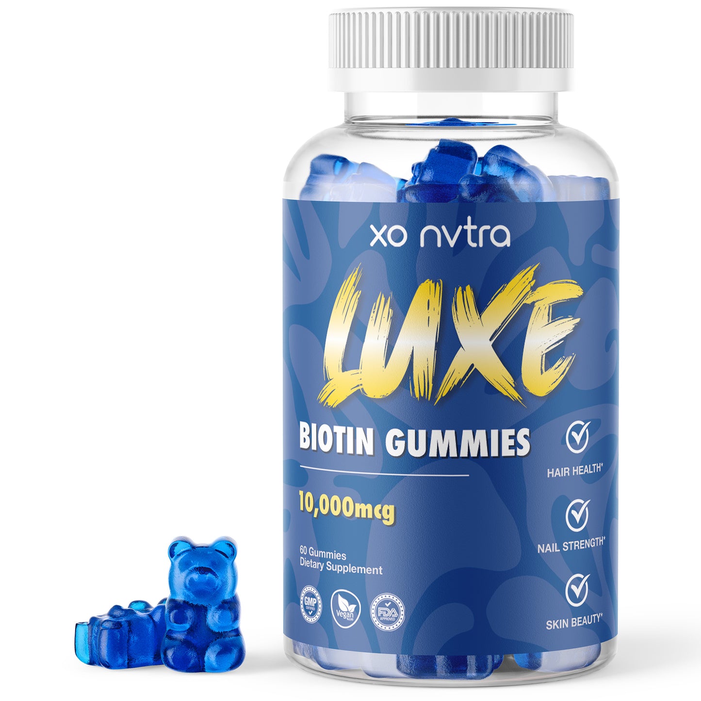 (3 Pack) LUXE 10,000mcg Biotin Gummies