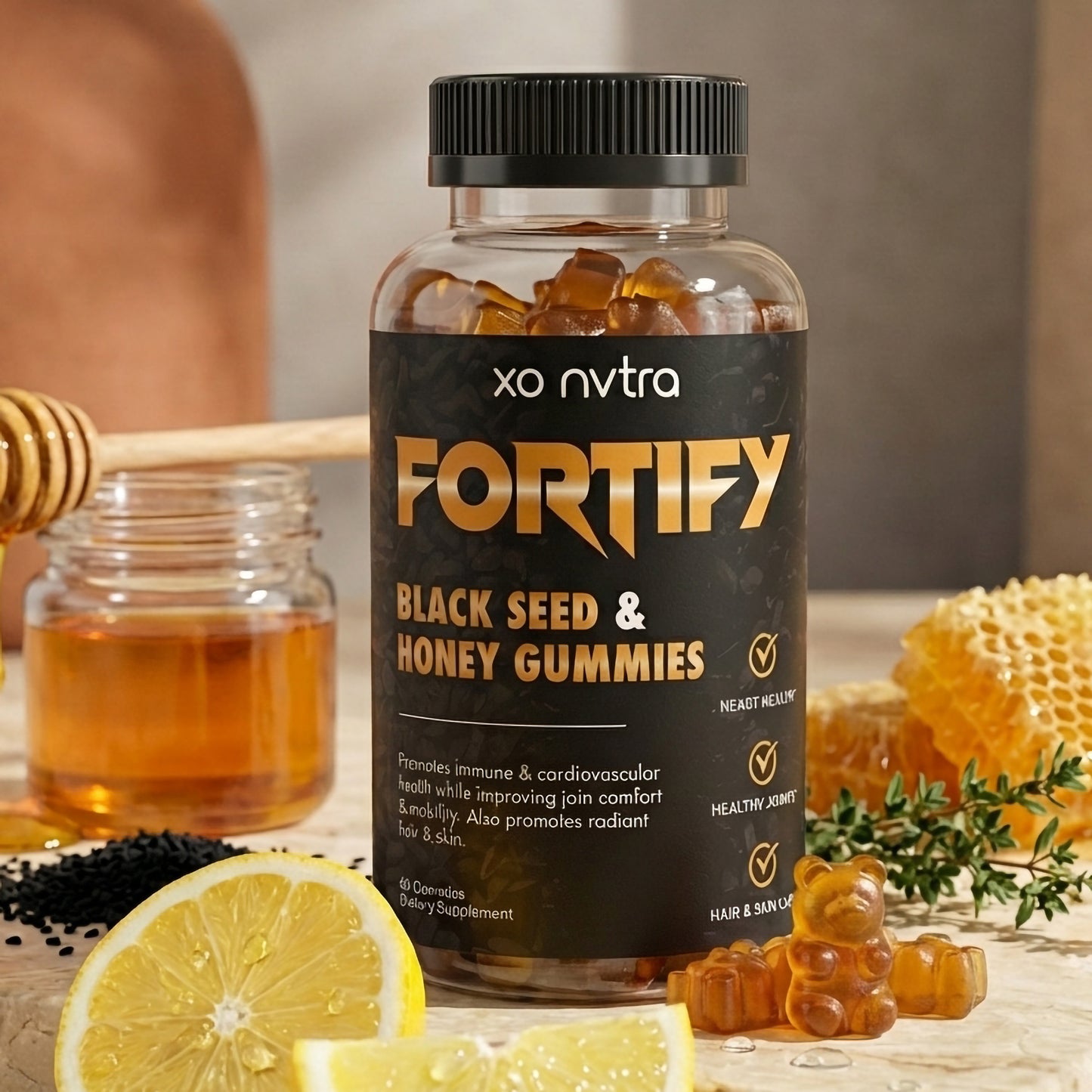 (3 Pack) FORTIFY Black Seed Oil + Honey Gummies