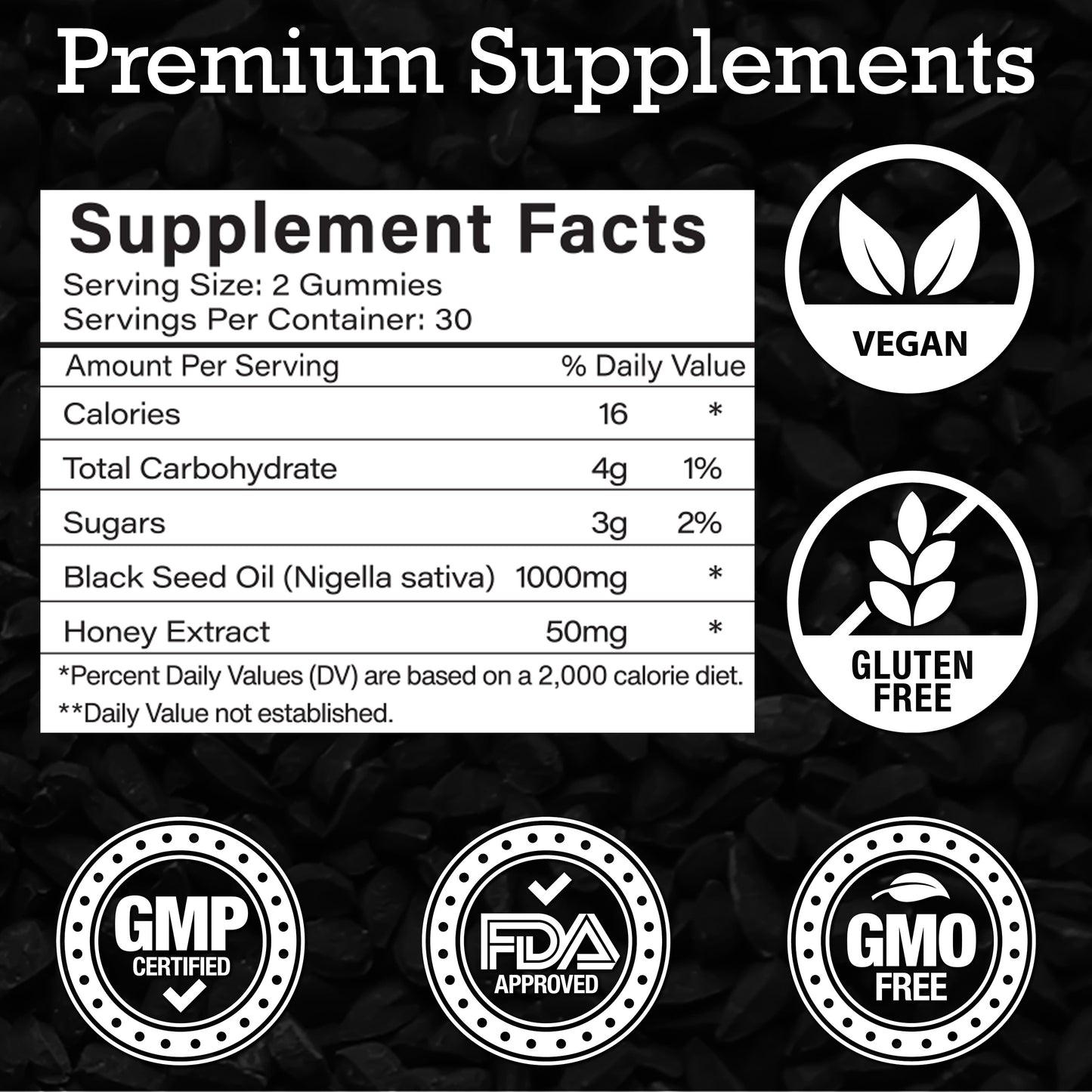(3 Pack) FORTIFY Black Seed Oil + Honey Gummies