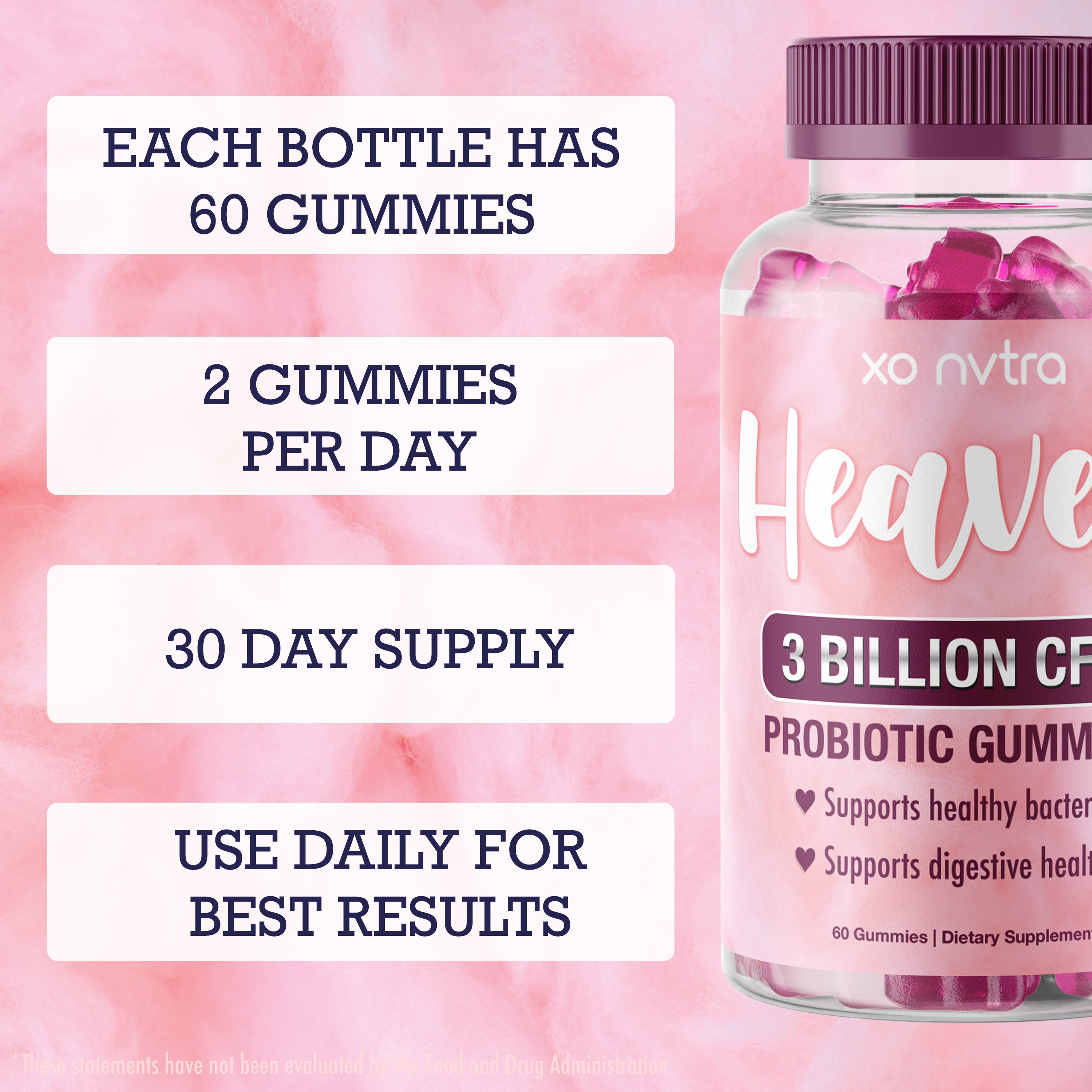 HEAVEN Women's 3 Billion CFU Probiotic Gummies