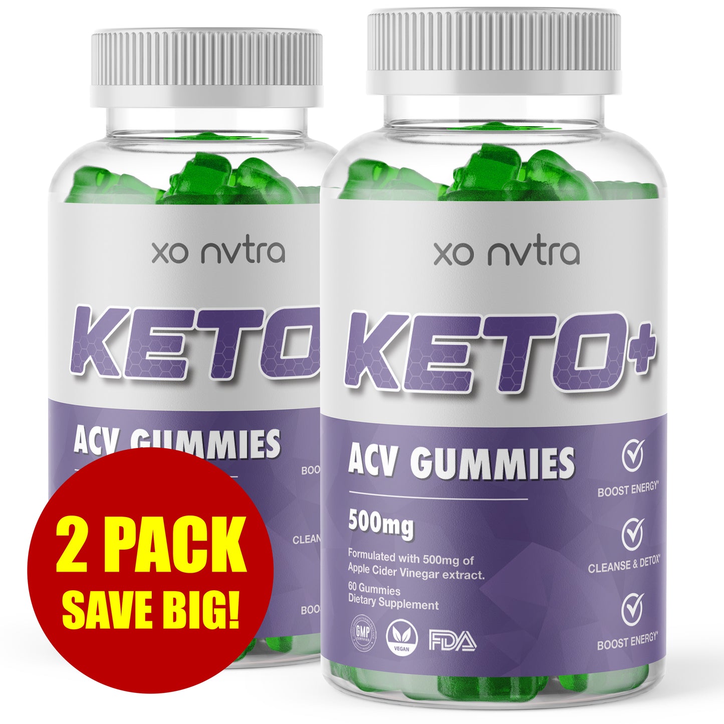 (2 Pack) KETO+ Apple Cider Vinegar Gummies