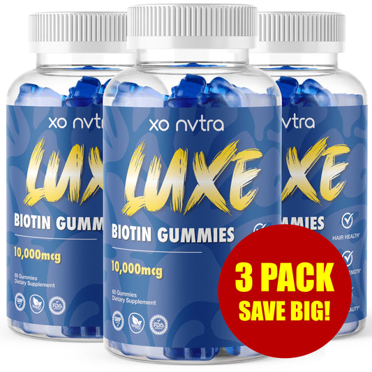 (3 Pack) LUXE 10,000mcg Biotin Gummies