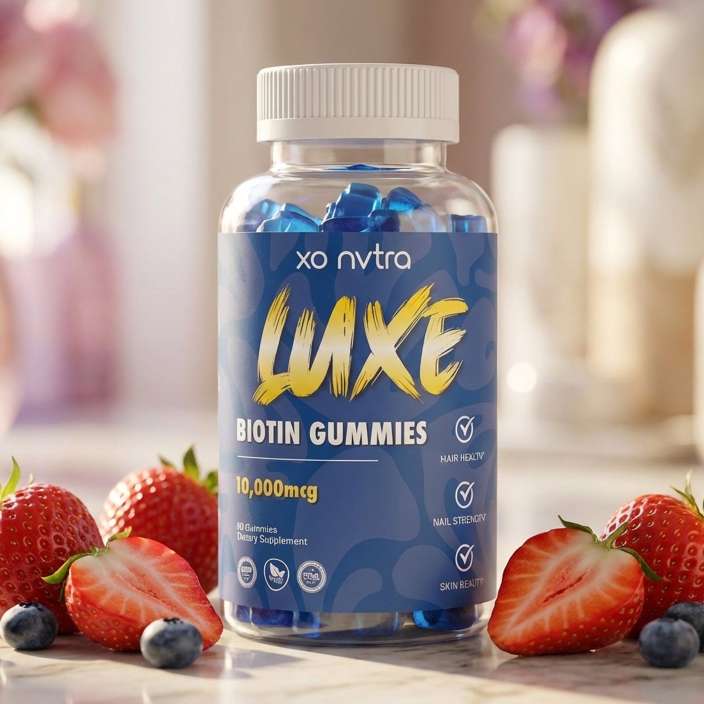 (3 Pack) LUXE 10,000mcg Biotin Gummies