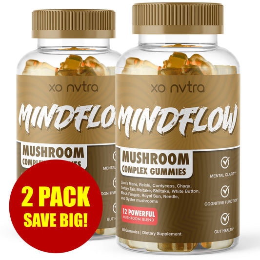 (2 Pack) MINDFLOW 12 Mushroom Complex Gummies