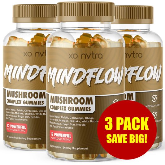 (3 Pack) MINDFLOW 12 Mushroom Complex Gummies