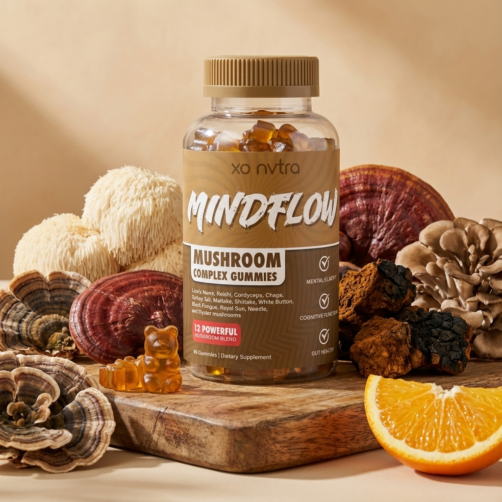(2 Pack) MINDFLOW 12 Mushroom Complex Gummies