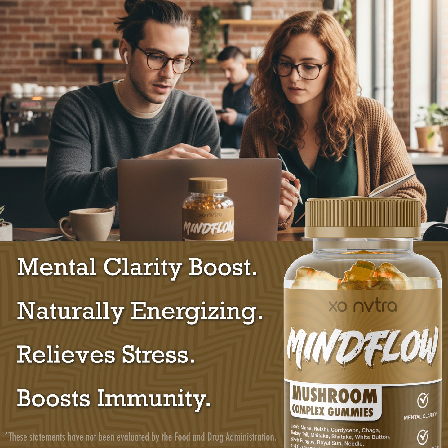 (2 Pack) MINDFLOW 12 Mushroom Complex Gummies