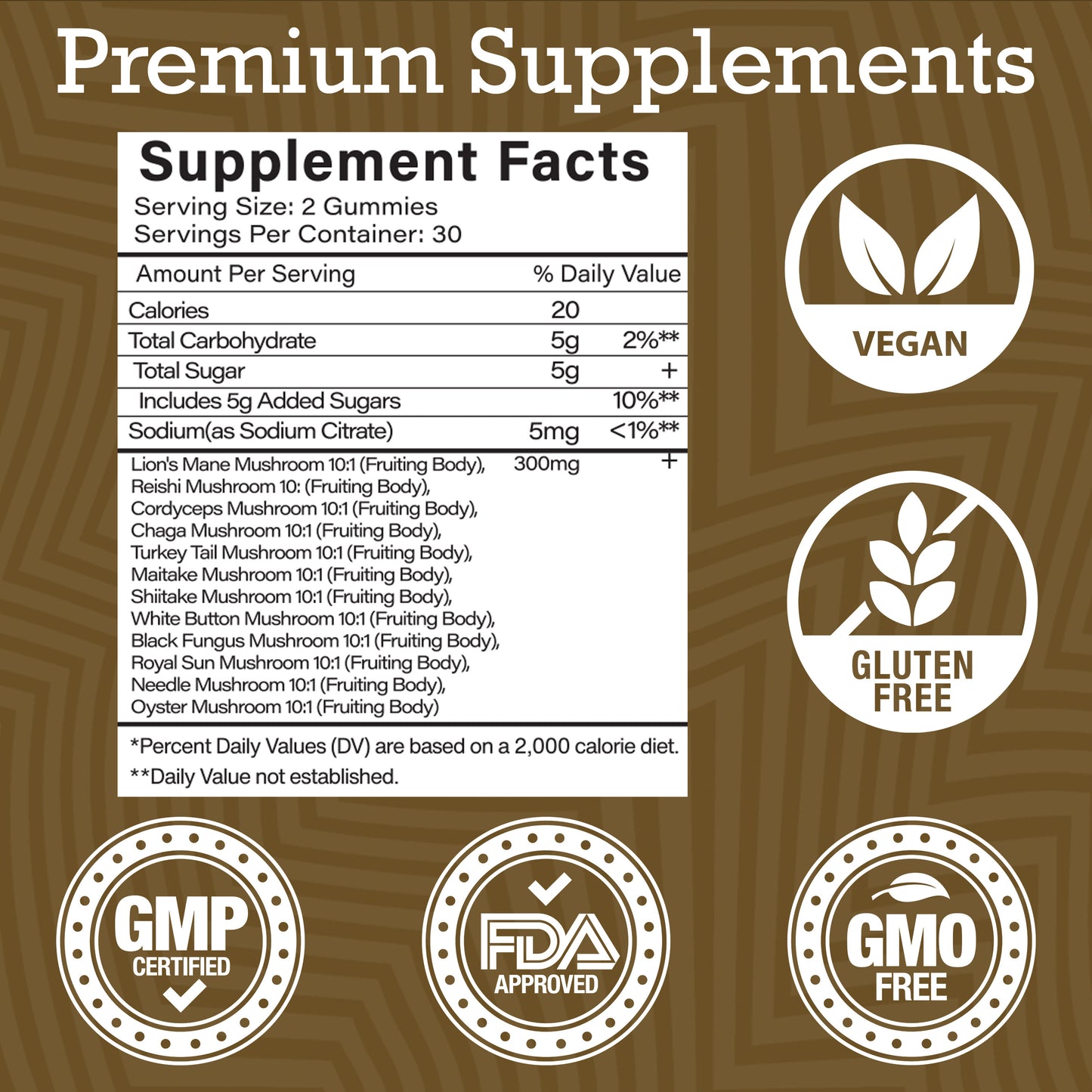 (2 Pack) MINDFLOW 12 Mushroom Complex Gummies