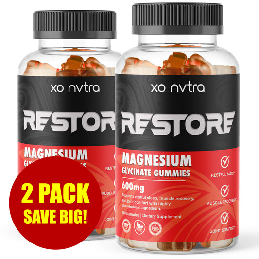 (2 Pack) RESTORE Magnesium Glycinate + CoQ10 Gummies