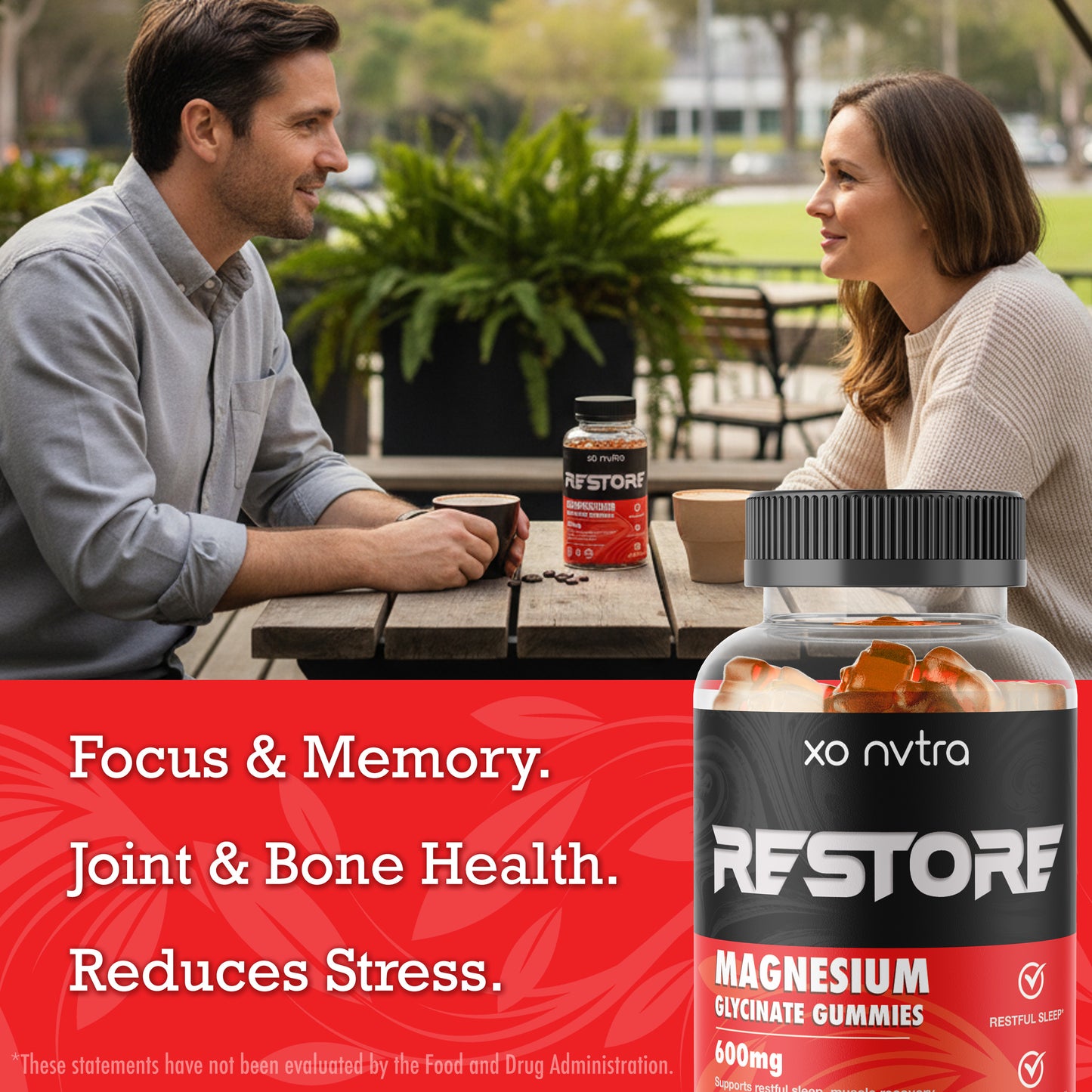 (2 Pack) RESTORE Magnesium Glycinate + CoQ10 Gummies