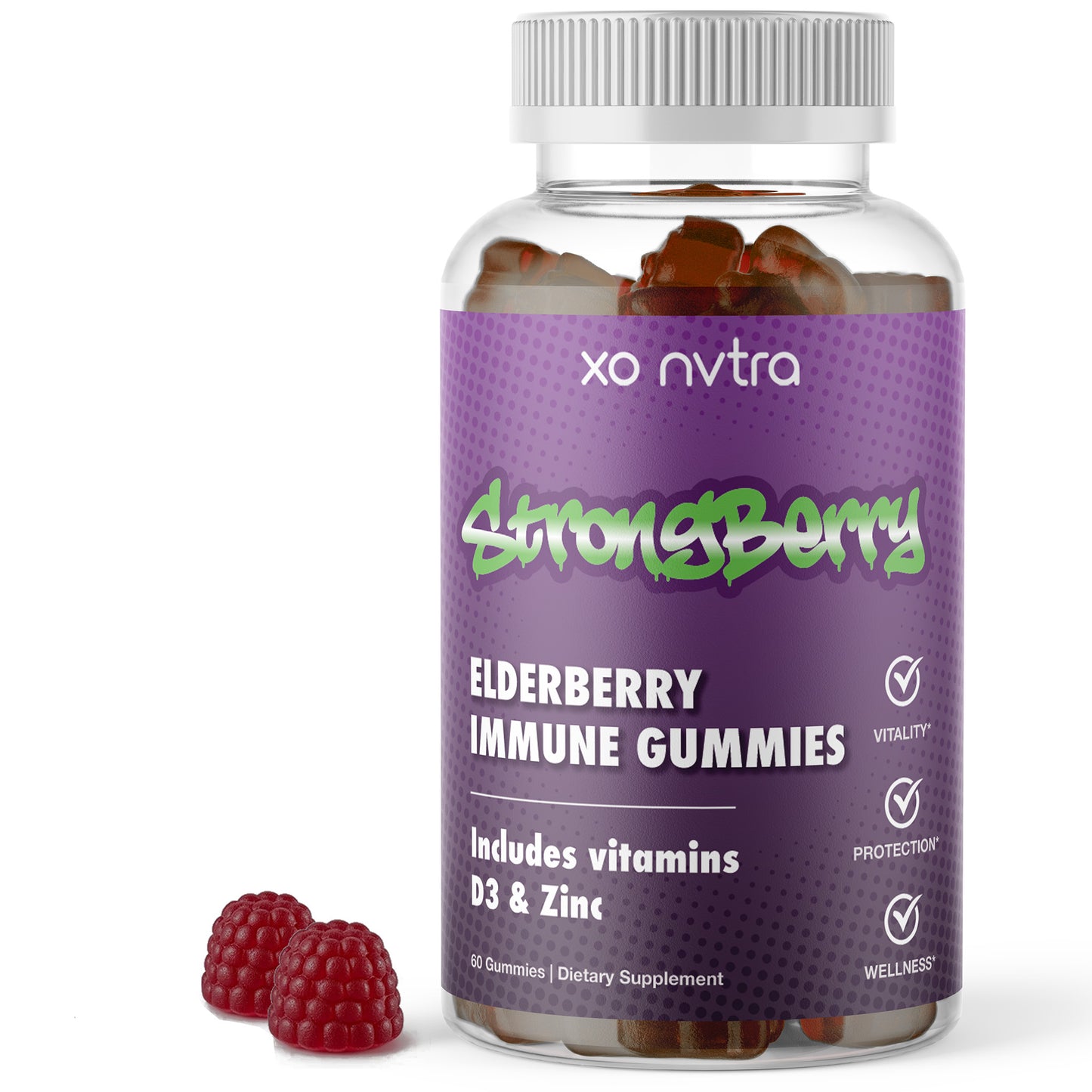 (2 Pack) STRONGBERRY Elderberry Immune Gummies