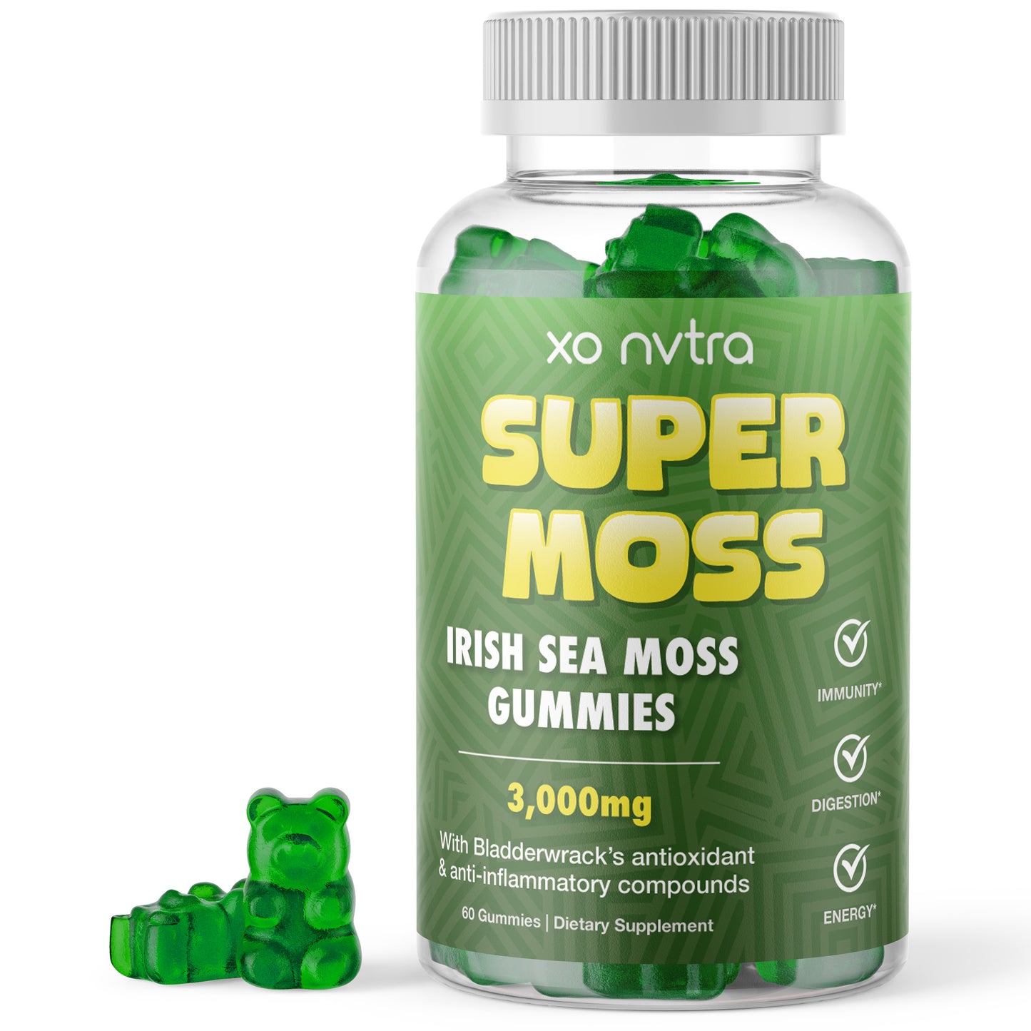 (2 Pack) SUPER MOSS Irish Sea Moss + Bladderwrack Gummies