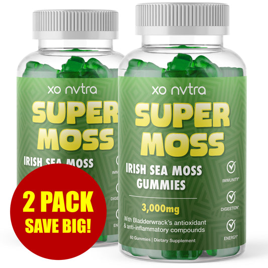 (2 Pack) SUPER MOSS Irish Sea Moss + Bladderwrack Gummies