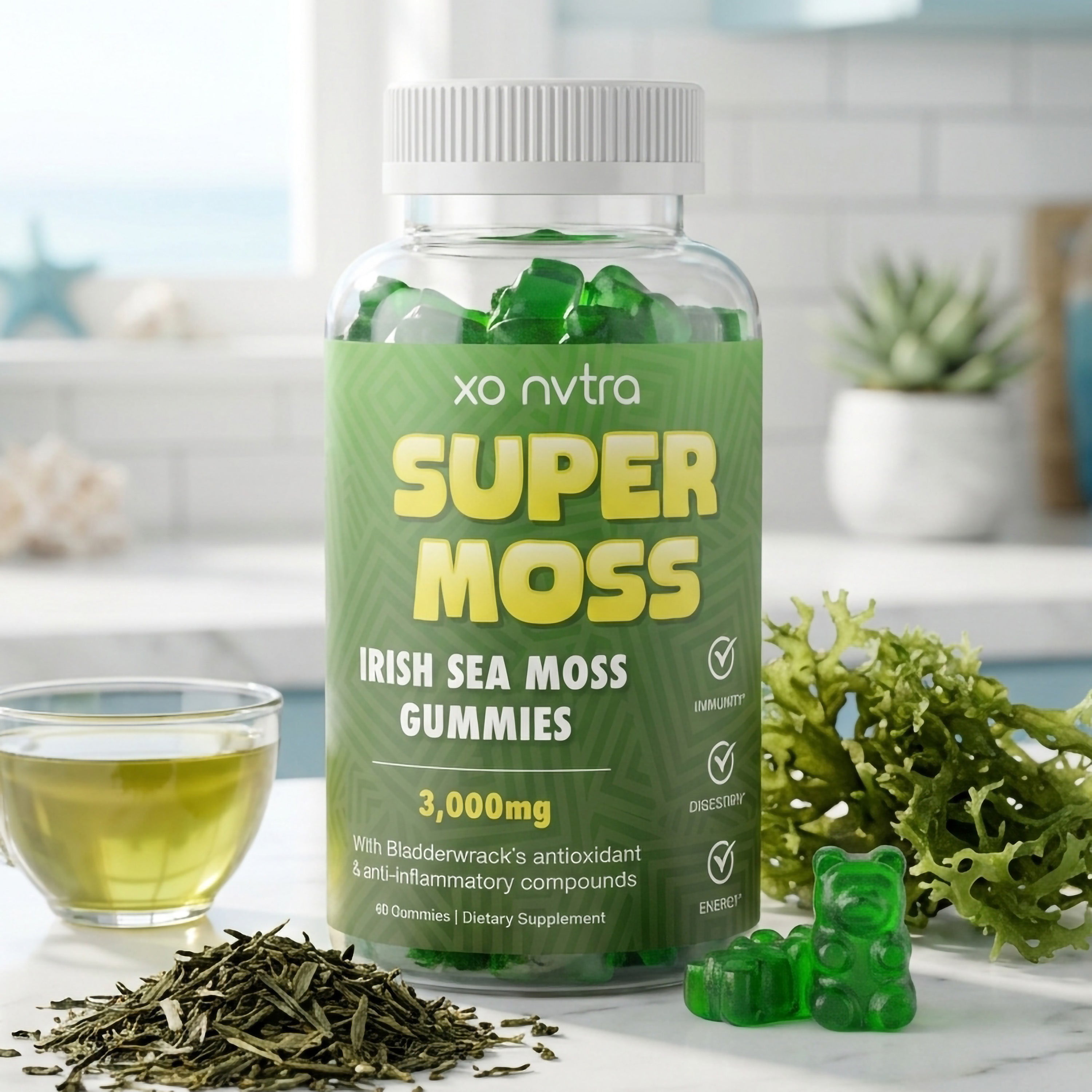 SUPER MOSS Irish Sea Moss + Bladderwrack Gummies
