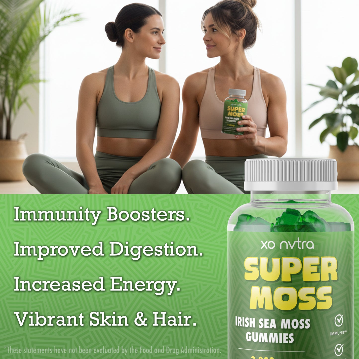 (2 Pack) SUPER MOSS Irish Sea Moss + Bladderwrack Gummies