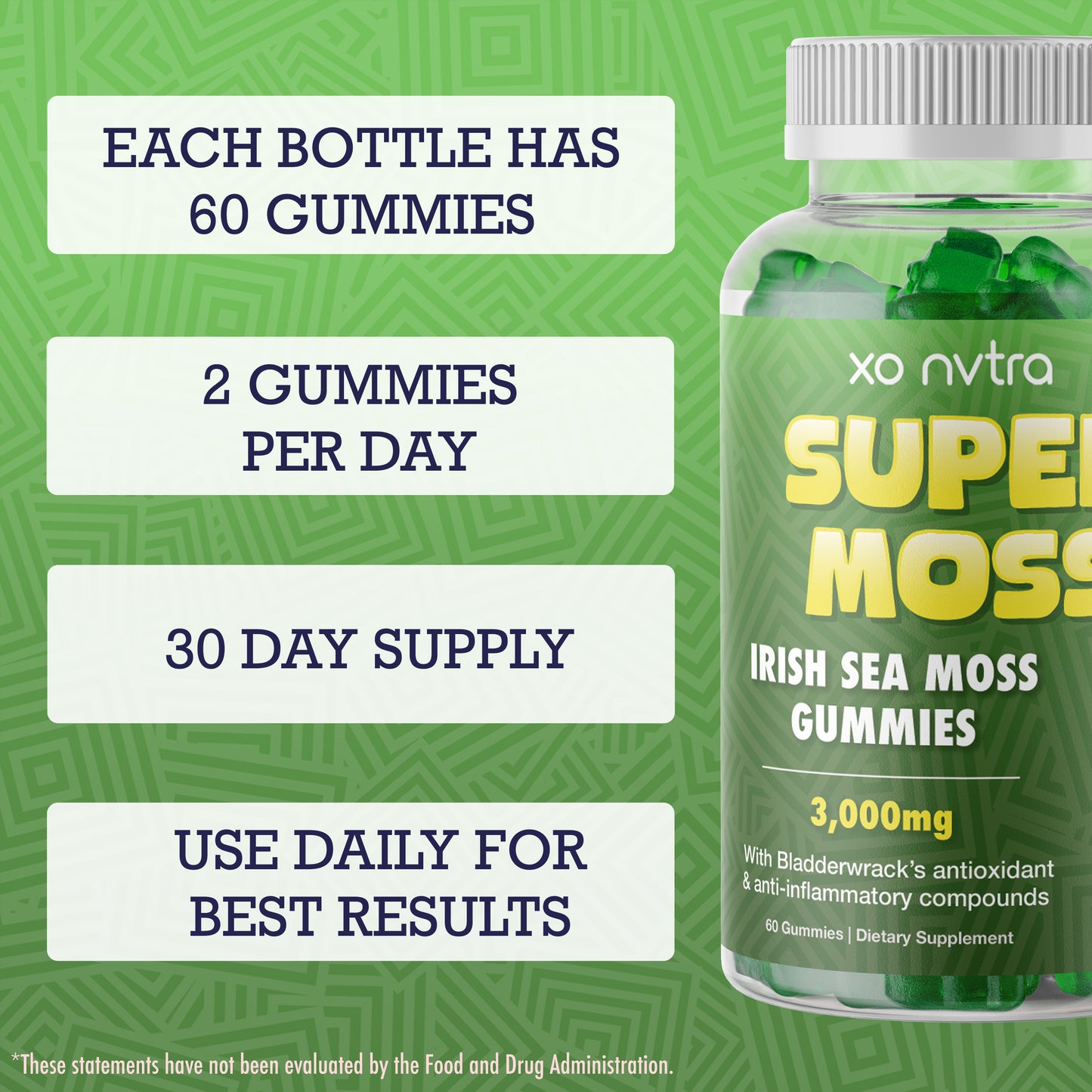 (2 Pack) SUPER MOSS Irish Sea Moss + Bladderwrack Gummies