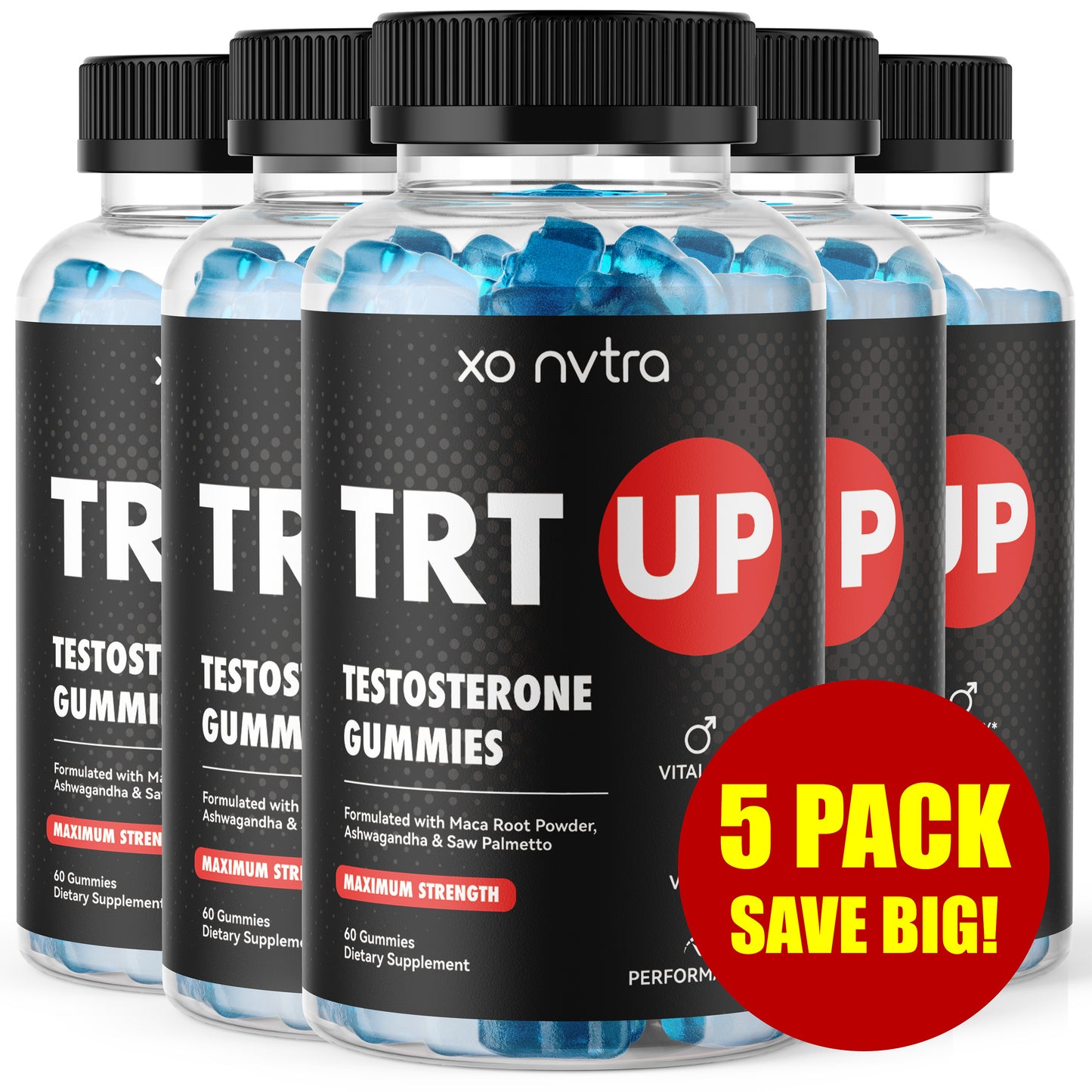 (5 Pack) TRT UP Testosterone Booster Gummies
