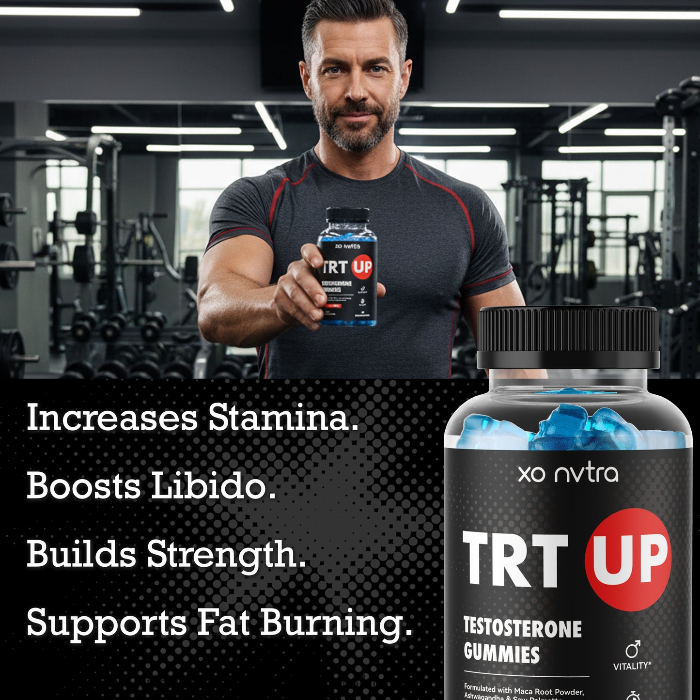 (2 Pack) TRT UP Testosterone Booster Gummies