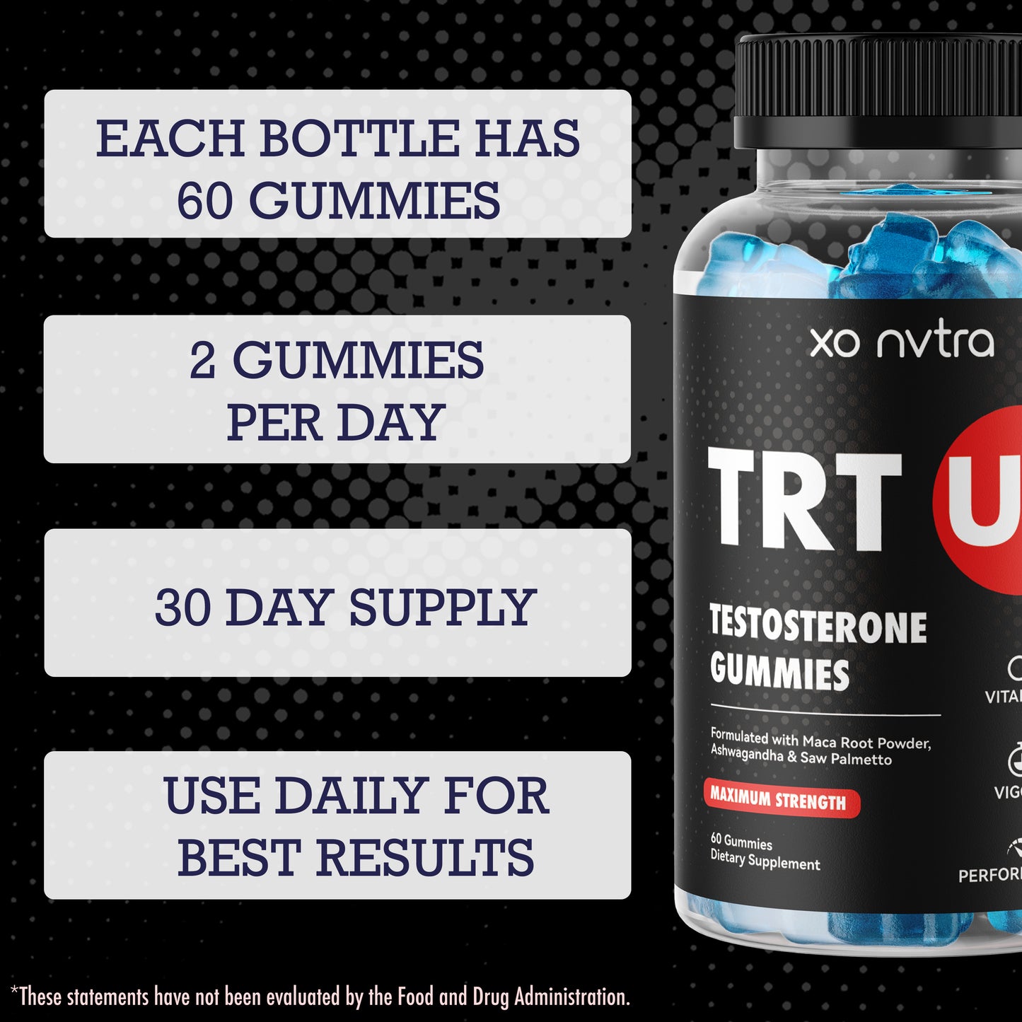 (2 Pack) TRT UP Testosterone Booster Gummies