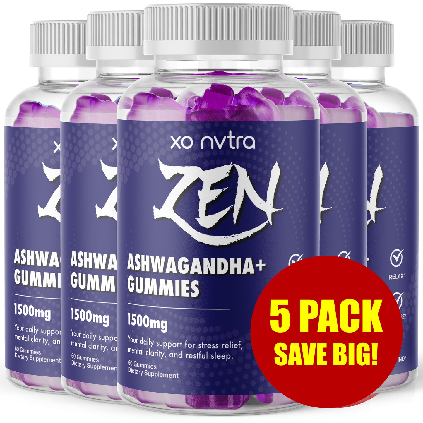 (5 Pack) ZEN Ashwagandha+ Gummies
